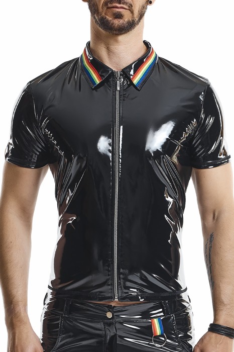 RMRemigioRBW - PVC polo shirt with zipp - sizes: S,M,L,XL,XXL