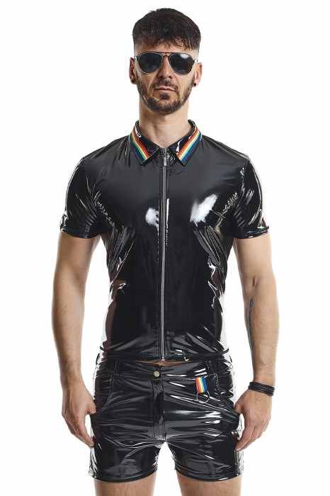RMRemigioRBW - PVC polo shirt with zipp - sizes: S,M,L,XL,XXL