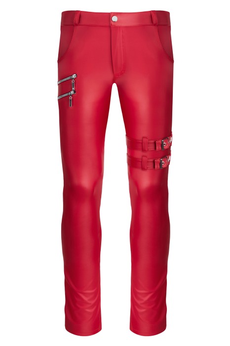 RMTommaso002 - red wetlook trousers - sizes: S,M,L,XL,XXL
