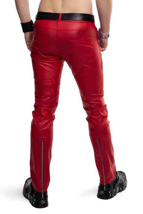 RMTommaso002 - red wetlook trousers - sizes: S,M,L,XL,XXL