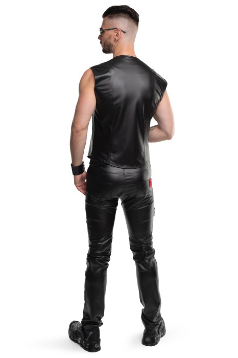 RMCamillo001 - wetlook vest with a pockets - sizes: S,M,L,XL,XXL