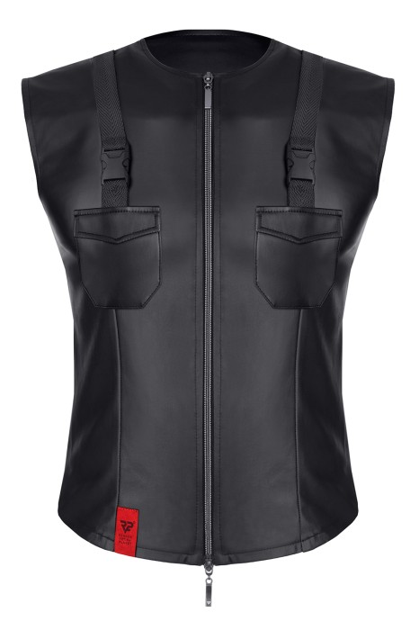 RMCamillo001 - wetlook vest with a pockets - sizes: S,M,L,XL,XXL