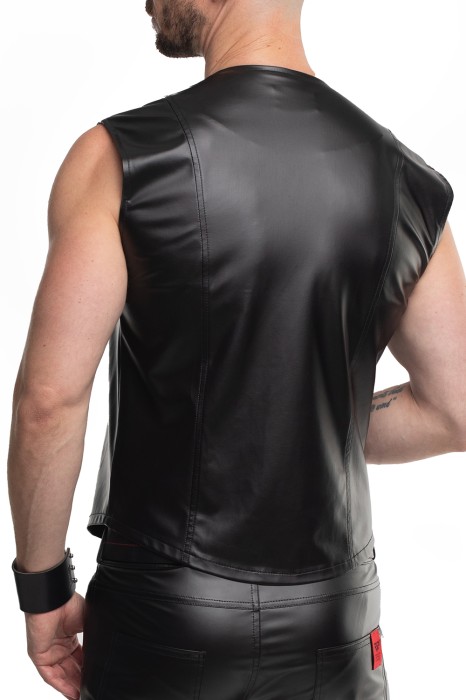 RMCamillo001 - wetlook vest with a pockets - sizes: S,M,L,XL,XXL