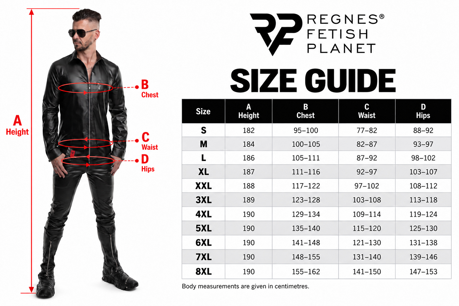 Regnes size guide 2027 EN 1500x1000
