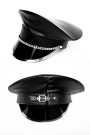 TDWal2001 - black eco-leather hat - sizes: ONE