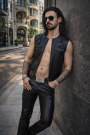 RMCamillo001 - wetlook vest with a pockets - sizes: S,M,L,XL,XXL